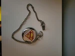 Stainless Steel Silver Accutime Superman Pocket Watch W/chain. Fixed Price $12.00.