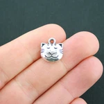 12 Cat Antique Silver Tone Charms - SC4837. Fixed Price $8.72.
