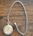 Timber Creek Quartz Pocket Watch W/ Chain Stainless Steel Open Face Roman Dial. Fixed Price $13.56.