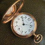 1918 Waltham Crescent St. 16S 21 Jewels Gold Filled Hunting Case Pocket Watch. Fixed Price $1049.00.