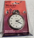 Nib Silver Westclox "bull's-eye" Pocket Watch Shock Resistant No. 40309. Fixed Price $67.99.