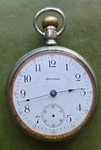 Vtg Waltham Wind Up Mechanical Pocket Watch Silver Tone Open Face 2 1/4". Fixed Price $75.99.