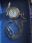 Charles Hubert Stainless Hunter Case W/ Shield White Dial Pocket Watch. Fixed Price $125.00.