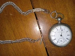 C.1887 Open Face Elgin Pocket Watch Wonderful Key Wind Survivor Porcelain Silver. Fixed Price $237.88.