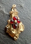 Original Antique 1850S Bohemian Garnet Pendant Filled Gold. Fixed Price $79.00.