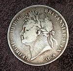1822 Georgian Crown Solid Silver Antique Coin King George Iv Sterling 0.925 Uk. Fixed Price $335.84.