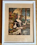 Antique French Hand-colored Lithograph La Marchande Fruits C.1850. Fixed Price $125.00.