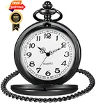 Lymfhch Smooth Vintage Pocket Watch With Chain, Arabic Numerals 46 Mm, Black. Fixed Price $15.18.