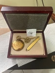 Colibri Swiss Made Gold Tone Pocket Watch W/ Chain & Knife #116. Fixed Price $34.95.