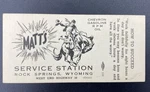 1930'S Rock Springs Wyoming Matt's Service Station Travel Card Buckin' Bronc. Fixed Price $8.95.