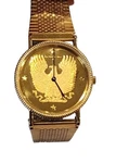 Franklin Mint Eagle Sterling Silver Dial Gold Plated Watch 1988. Fixed Price $199.00.