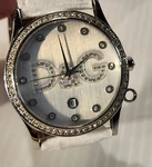 D&g Dolce Gabbana DW0091 Women's Stones Watch White Leather Strap. New Bat.. Fixed Price $76.13.