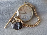 Hamilton Pocket Watch 1946 Grade 917 10S 17J 14K Gf W/cameo Carved Pendant Fob. Fixed Price $599.95.