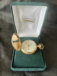 Elgin Full Hunter Pocket Watch Gold Filled Yellow White Roman Dial W/ Box. Fixed Price $1800.00.