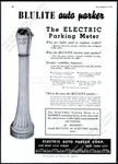 1940 Blulite Parking Meter Photo Electric Auto Parker Vintage Trade Print. Fixed Price $9.99.