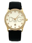 D&g Dolce And Gabbana Women's DW0501 Gloria Plated Black Strap Stones Watch. Fixed Price $206.63.
