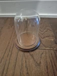 Vintage Pocket Watch Jewelry Glass Dome Dark Wood Base Brass Hook Display Case. Fixed Price $29.98.