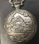Spaltec Train Locomotive Pocket Watch Gold Tone White Dial. Fixed Price $29.99.