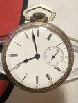 Elgin 17 Jewels Mechanical Yellow Gold Rolled Plate Roman Numeral Pocket Watch. Fixed Price $162.50.