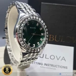 Bulova 96A253 Mens Automatic Green Dial Crystal Bezel Watch Store Display. Fixed Price $250.00.