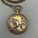 Vintage Armitron Tasmanian Devil Pocket Watch 40MM Gold Tone Train New Battery. Fixed Price $29.99.