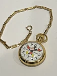 Vintage Bradley Mickey Mouse Pocket Watch - Working Train Back 1970S Disney. Fixed Price $49.99.