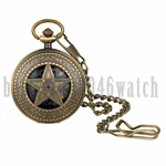 Hollow Pentagram Five-pointed Star Mechanical Automatic Pocket Watch Necklace. Fixed Price $25.99.