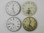 4 Elgin 15J 17J 12S Pocket Watch Movement Lot - All Running Well. Fixed Price $129.00.