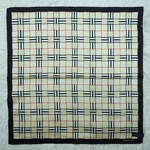 Burberry Ivory Plaid Black Cotton Mini Scarf Pocket Square 22.5" X 23" Q617. Fixed Price $49.99.
