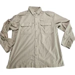 Field & Stream 1871 Ripstop Fishing Shirt Men Large Beige Long Sleeve Pocket. Fixed Price $14.99.