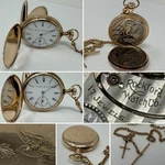 Rockford Pocket Watch Rare 550 Mod (1/800) 17 Jewels 16S Hunter + 14K Gf Chain. Fixed Price $1390.00.