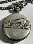 Perseo Swiss 17 Jewels New Pocket Watch With Chain. Fixed Price $126.00.