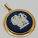 Vintage Wedgwood Jasperware Gold Filled Circle Pendant Made England Signed. Fixed Price $69.98.