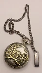 Benrus Vintage Pocket Watch With Chain Embossed Deer. Fixed Price $19.99.