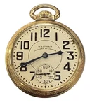 Waltham Co. Vangaurd 23 Jewel 10KT Gold Filled Pocketwatch Railroad 1949. Fixed Price $345.00.