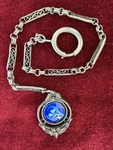 Antique Silver Pocket Watch Chain Enamel Fob Chatelaine Albert Art Deco Sterling. Fixed Price $115.00.