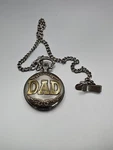 Father's Day Dad Pocket Watch W/ Chain Japan Movt Great Condition. Fixed Price $12.99.
