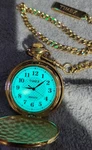 Timex Indiglo Pocket Watch With Gold-tone Hunter Case & Chain. Nice.. Fixed Price $129.00.