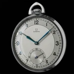 Omega Vintage Antique Pocket Watch 1935 CAL.37.5L-15P Stainless Steel Functional. Fixed Price $2025.00.