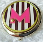 Golden Henri Bendel 1895 New York Mirror Handheld Pocket Initial Gemstone. Fixed Price $98.99.