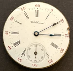 Antique Waltham Model 1891 64 Pocket Watch Movement Two-tone Ticks 0S 11J Usa. Fixed Price $59.95.