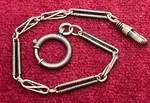 19TH Antique Austrian Victorian Sterling Silver Niello Pocket Watch Chain. Fixed Price $159.99.