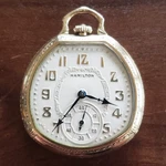 1936 Hamilton "van Buren" Antique Pocket Watch Grade 912, 14K Gold Filled Case. Fixed Price $525.00.