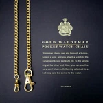 Waldemar Men's Gold-plated Pocket Watch Chain Lobster Clasp & Swivel Fob. Fixed Price $39.00.