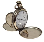 7J Elgin Pocket Watch Gold Filled Philadelphia Case & Swank Gf Chain 1900-1910. Fixed Price $375.00.