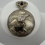 Vintage Edison Quartz Pocket Watch Gold Tone Eagle Hunter Case New Battery Works. Fixed Price $23.46.