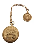 Colibri Golden Engraved Swiss Made Quartz Pocket Watch W/fob. Fixed Price $34.00.