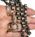 Lux Chunky Pocket Watch Chain/ Book Necklace, Silver Tone, 24. Fixed Price $55.00.