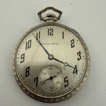 South Bend 411 12S 17 Jewel Pocket Watch, 14K White Gold Filled Case - Works. Fixed Price $275.00.