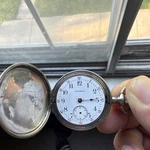 Waltham Silver Full Hunter Mechanical Pocket Watch White Dial Arabic Numerals. Fixed Price $100.00.